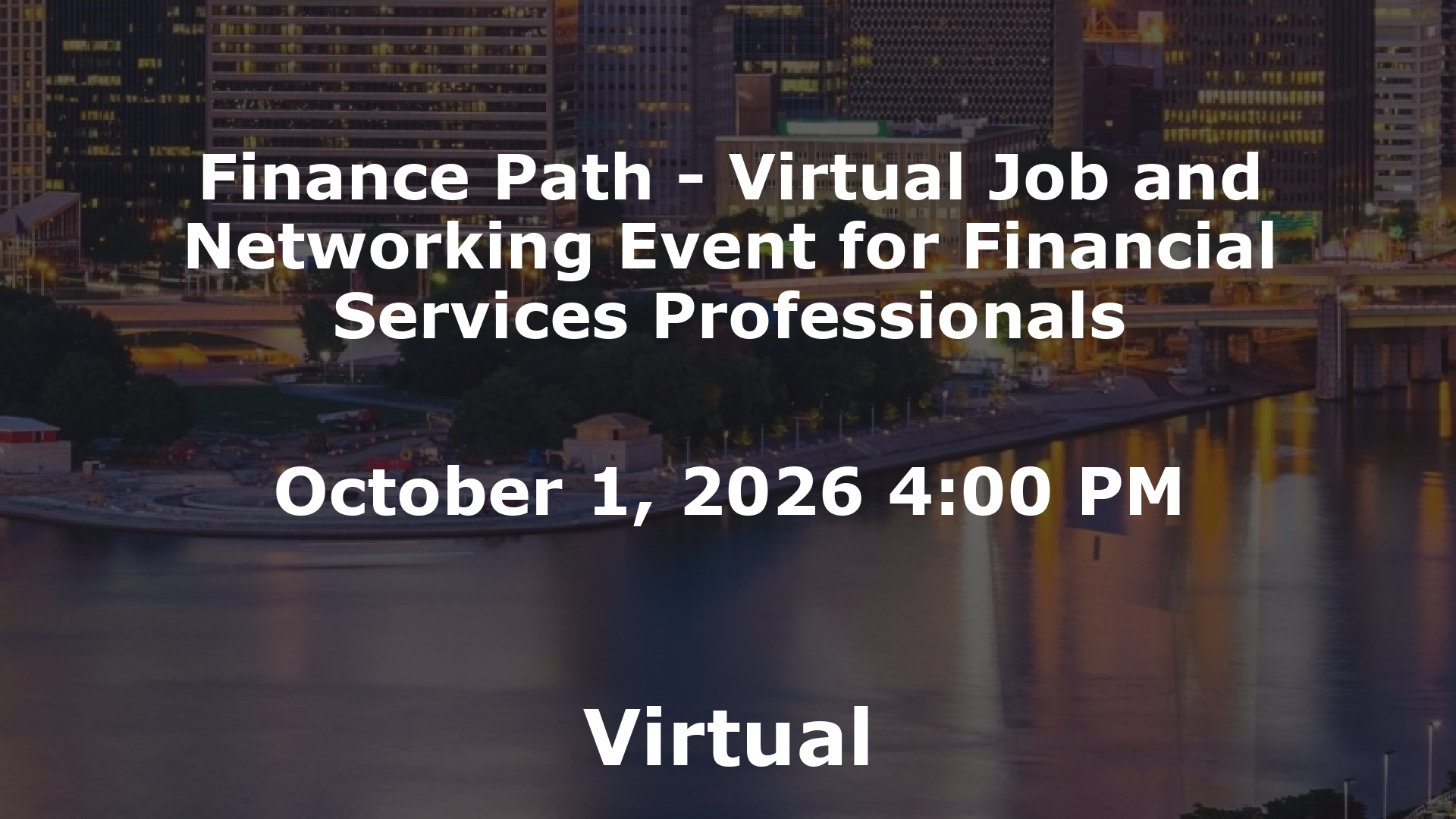 Finance Path - Virtual Job and Networking Event for Financial Services Professionals event image